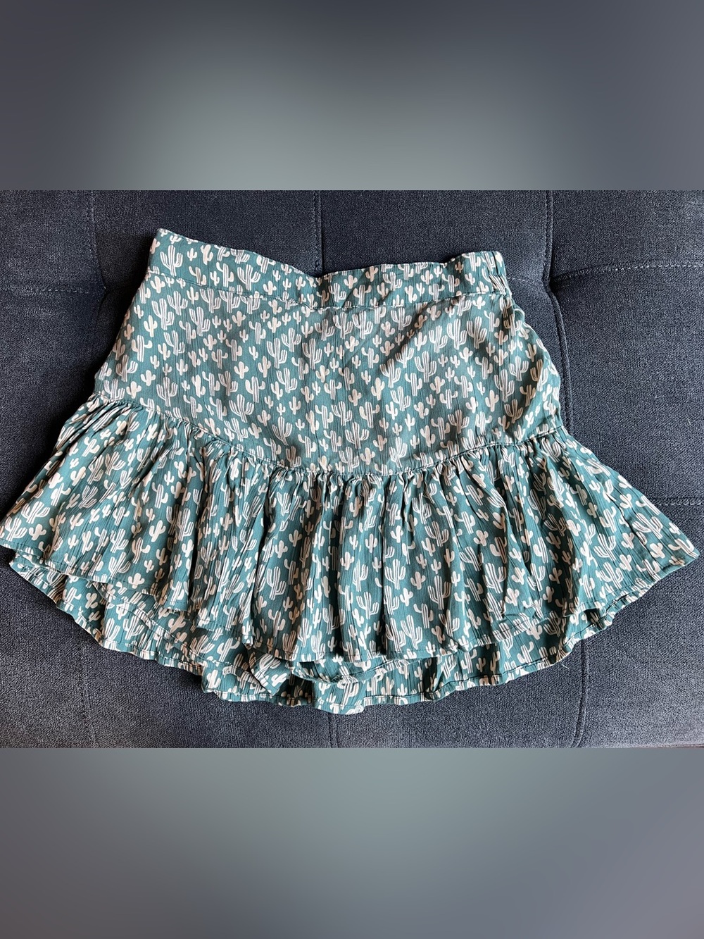 Angie Cactus Print Ruffle Skort, Size Small